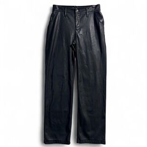 Hollister Black Faux Leather Pants High Waisted Y2K Straight Leg 3R W26